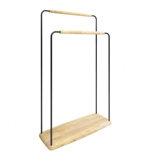 Portasalviette a 2 barre - OV-STR53-L09D01 - DEVO - da terra / in metallo / in legno
