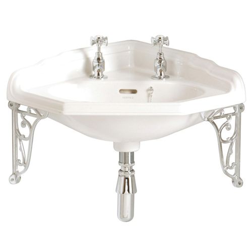 Lavabo sospeso - PDW11/111 - HERITAGE BATHROOMS - in ceramica / d'angolo / in stile