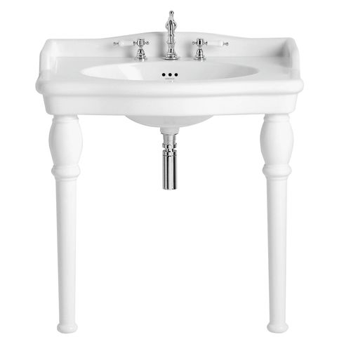 Lavabo con piedi - PVEW463 & PVEW09L - HERITAGE BATHROOMS - in ceramica / quadrato / in stile