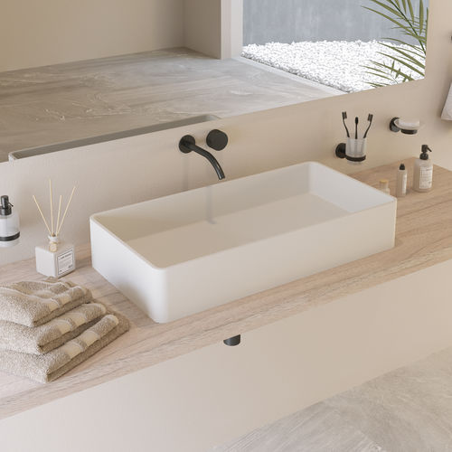 Lavabo da appoggio - 277031 SOLIDTOP-80 - IDEAVIT B.V - in Solid Surface / rettangolare / senza foro