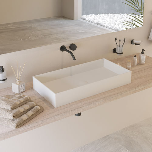 Lavabo da appoggio - 290026 SOLIDJOY-75 - IDEAVIT B.V - in Solid Surface / rettangolare / contemporaneo