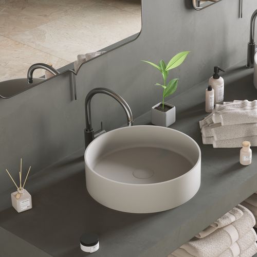 Lavabo da appoggio - 281617 SOLIDTHIN-40 - IDEAVIT B.V - in Solid Surface / rotondo / contemporaneo