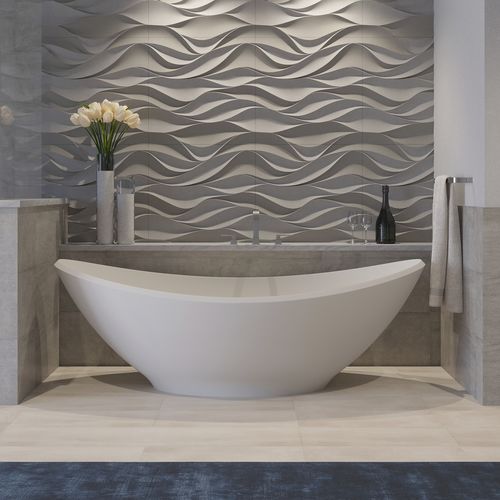 Vasca da bagno ovale - 282447 SOLIDLECTUS - IDEAVIT B.V - ad isola / in Solid Surface / bianca
