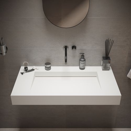 Lavabo sospeso - 280176 SOLIDSQUARE-90 - IDEAVIT B.V - in Solid Surface / rettangolare / contemporaneo