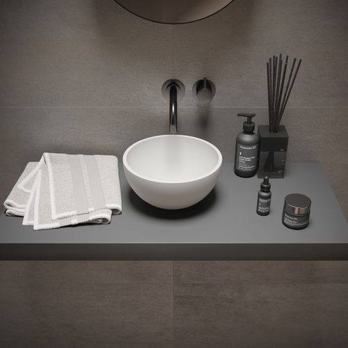 Lavabo da appoggio - 290208 SOLIDMICRO - IDEAVIT B.V - in Solid Surface / rotondo / contemporaneo