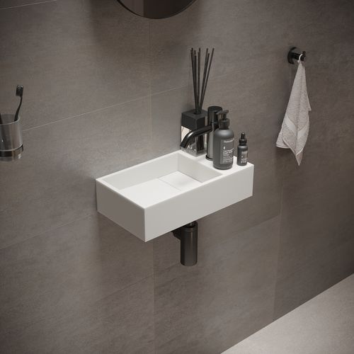 Lavabo sospeso - 280172  SOLIDCUBE - IDEAVIT B.V - in Solid Surface / rettangolare / 1 foro