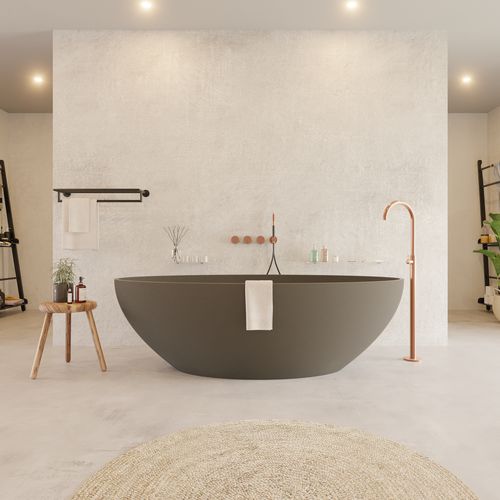 Vasca da bagno ovale - 290190 SOLIDELLIPSE-DG - IDEAVIT B.V - ad isola / in Solid Surface / contemporanea