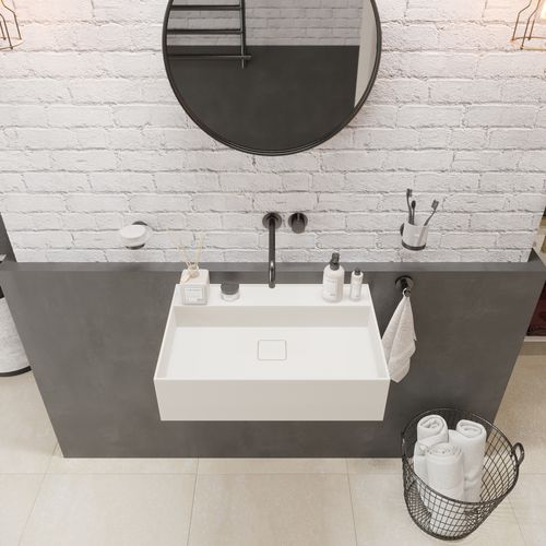 Lavabo sospeso - 290281 SOLIDBLISS-60 - IDEAVIT B.V - in Solid Surface / rettangolare / 1 foro