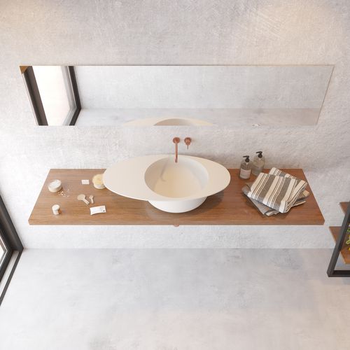 Lavabo da appoggio - 290228 SOLIDCAP 8.0 - IDEAVIT B.V - in Solid Surface / ovale / senza foro