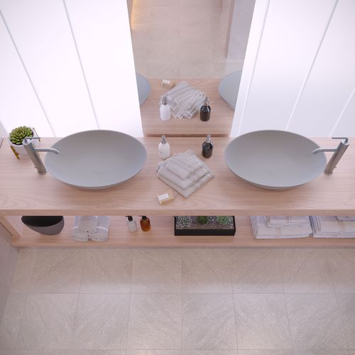 Lavabo da appoggio - 290031 SOLIDTHIN-OV/LG - IDEAVIT B.V - in Solid Surface / ovale / senza foro