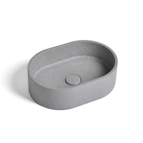 Lavabo autoportante - 290291-B1 IDEA.ROCK-B1 - IDEAVIT B.V - in calcestruzzo / ovale / senza foro
