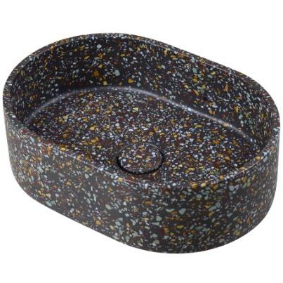 Lavabo autoportante - 290291-Ε2  IDEA.ROCK-Ε2 - IDEAVIT B.V - in terrazzo / ovale / senza foro