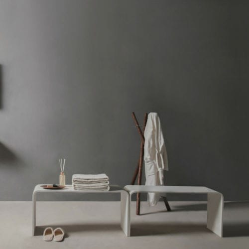 Tavolo contemporaneo - 290071 SOLIDTONDO - IDEAVIT B.V - in Solid Surface / con base in resina / rettangolare