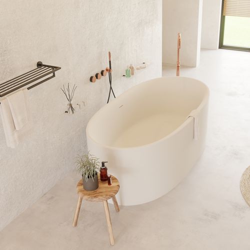 Vasca da bagno ovale - 290229 SOLIDCLIFF - IDEAVIT B.V - ad isola / ad uso professionale / in Solid Surface