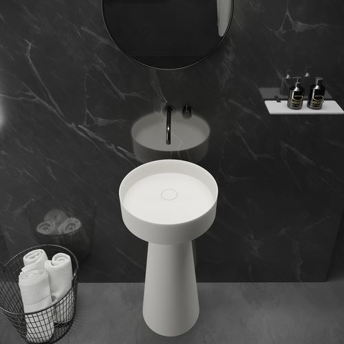 Lavabo autoportante - 290286/290278 SOLIDFLOAT-PE - IDEAVIT B.V - in Solid Surface / conico / senza foro