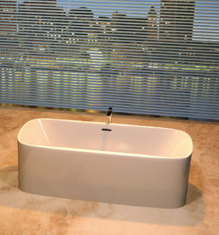 Vasca da bagno ovale - ALASKA: JBT-WHT-FSBT177542X - Jaquar - ad isola / in acrilico / bianca