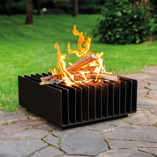 Braciere da giardino a legna - FIRE/ERIZO/50/50 - KRATKI - in acciaio / quadrato / nero