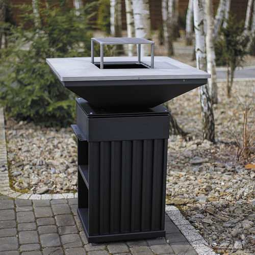 Braciere da giardino a legna - QUADRUM/BBQ/V - KRATKI - in acciaio / in acciaio inossidabile / altre forme