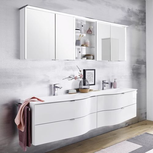 Mobile lavabo sospeso - LAOLA - Laguna Badwelten - in legno / contemporaneo / senza ante