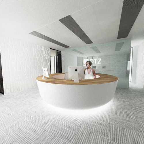 Banco reception a semicerchio - LE BON spol.s.r.o. - in Corian® / luminoso