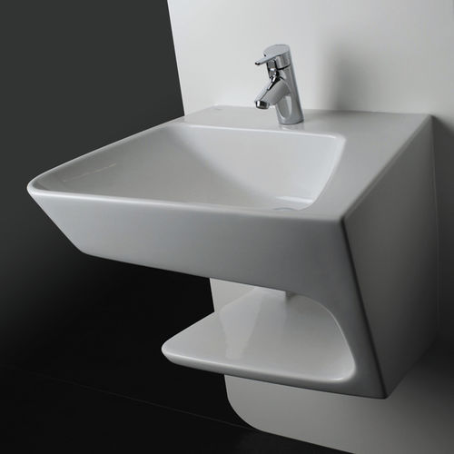 Lavabo sospeso - LINK RIGHT: C65307/C65308 - PALAZZANI.EU Srl - in ceramica / con scaffale integrato / scultura