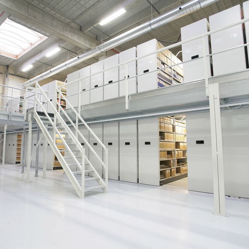 Scaffalatura mobile per stoccaggio - COMPACTUS&reg; DOUBLE DECKER - Bruynzeel Storage Systems - elettrica / in metallo / a due piani