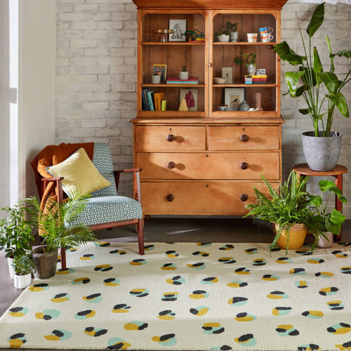 Tappeto contemporaneo - Leopard Dots - Scion - stampa animalier / in lana / rettangolare