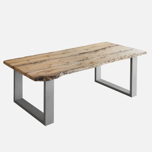 Tavolo da pranzo contemporaneo - FOSCARI - DE ZOTTI - in legno massiccio / in metallo verniciato / con supporto in metallo