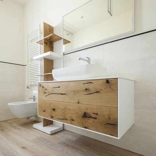 Mobile da bagno contemporaneo - ROUGHEST - DE ZOTTI - per uso residenziale / contract / in legno