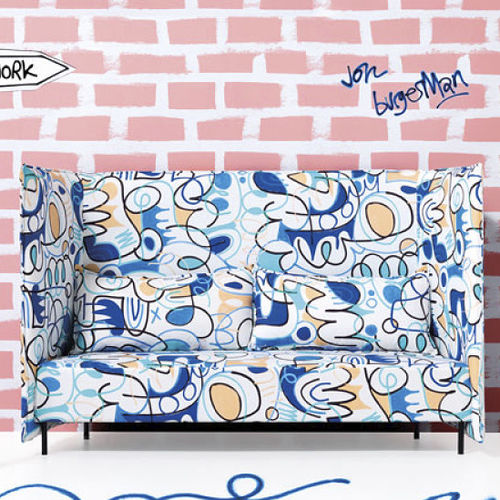 Tessuto da tappezzeria - WOBBLEPOTAMUS - Kirkby Design - per tende / a motivi / in cotone