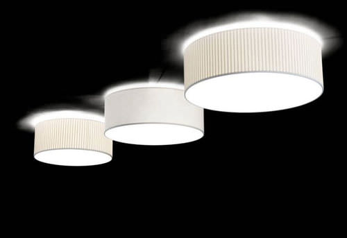 Plafoniera contemporanea - SIMPLICITY : 3467/3465 - Massmi Iluminación - rotonda / in tessuto / a lampada fluorescente