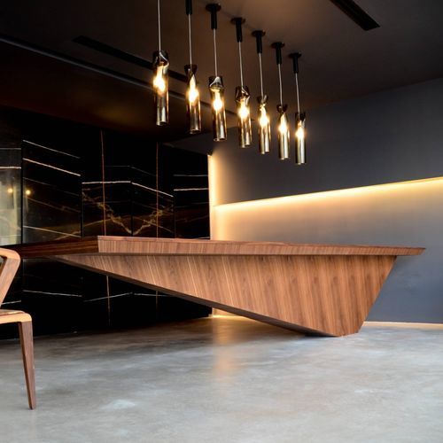 Tavolo da pranzo design originale - DIAMOND  - AROUNDtheTREE Design - in frassino / in noce americano / con supporto in legno massiccio