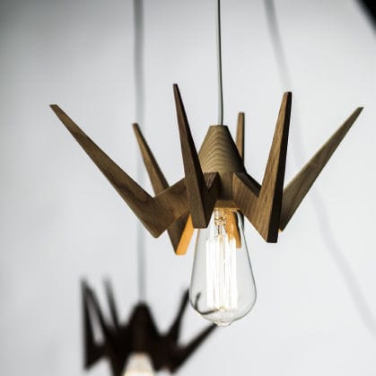 Lampada da pavimento - SPIDER - AROUNDtheTREE Design - in legno massiccio / contemporanea / con cavo