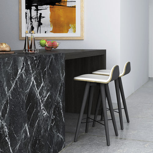 Sgabello da bar contemporaneo - SEED Counter - AROUNDtheTREE Design - in pelle / in velluto / in sughero