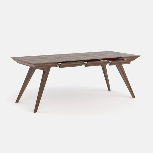 Tavolo da pranzo contemporaneo - ROLY-POLY DRW - AROUNDtheTREE Design - in frassino / in noce americano / con supporto in legno massiccio