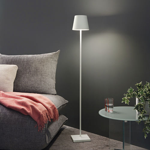 Lampada da terra - POLDINA L - Zafferano Srl - in alluminio / contemporanea / a batteria ricaricabile