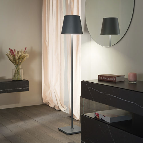 Lampada da terra - POLDINA XXL - Zafferano Srl - in alluminio / contemporanea / a batteria ricaricabile