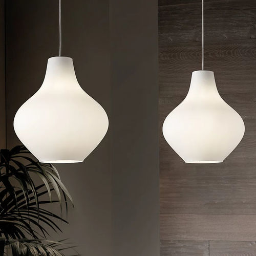 Lampada a sospensione - SIXTIES - Zafferano Srl - in metallo verniciato / in vetro / in tessuto