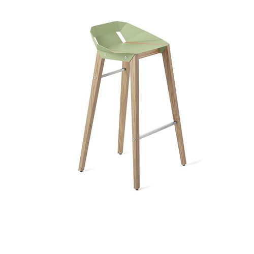 Sedia alta contemporanea - DIAGO - Tabanda - da interno / in alluminio / con supporto in quercia