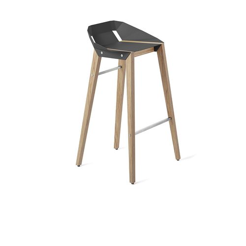 Sedia alta contemporanea - DIAGO - Tabanda - da interno / in alluminio / con supporto in quercia
