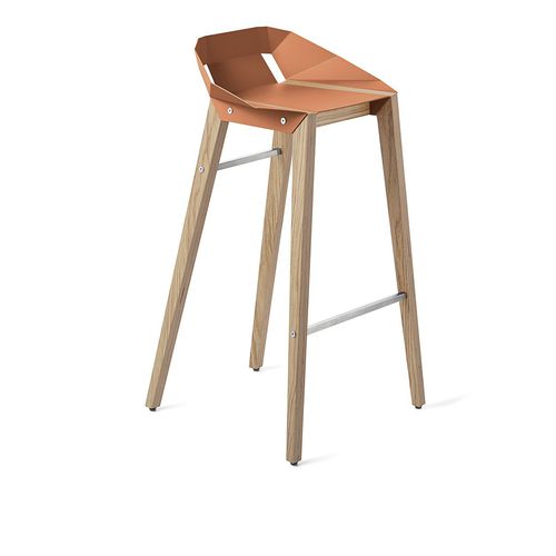 Sedia alta contemporanea - DIAGO - Tabanda - da interno / in alluminio / con supporto in quercia
