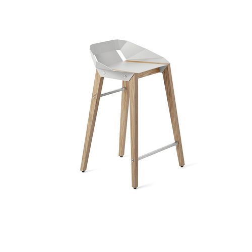 Sedia alta contemporanea - DIAGO - Tabanda - da interno / in alluminio / con supporto in quercia