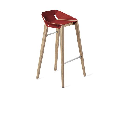 Sedia alta contemporanea - DIAGO - Tabanda - da interno / in alluminio / con supporto in quercia