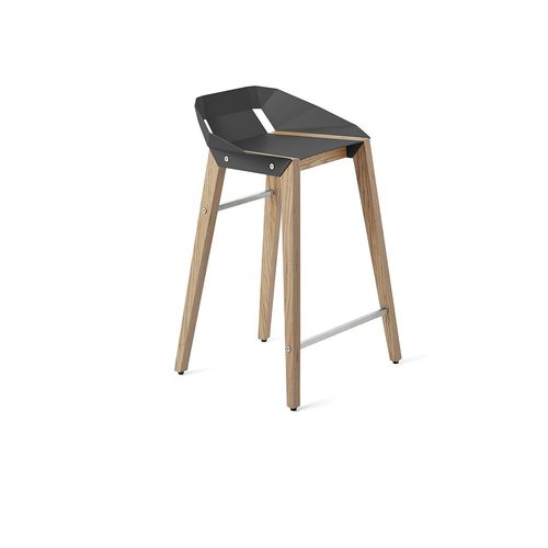 Sedia alta contemporanea - DIAGO - Tabanda - da interno / in alluminio / con supporto in quercia