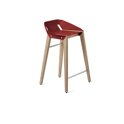 Sedia alta contemporanea - DIAGO - Tabanda - da interno / in alluminio / con supporto in quercia