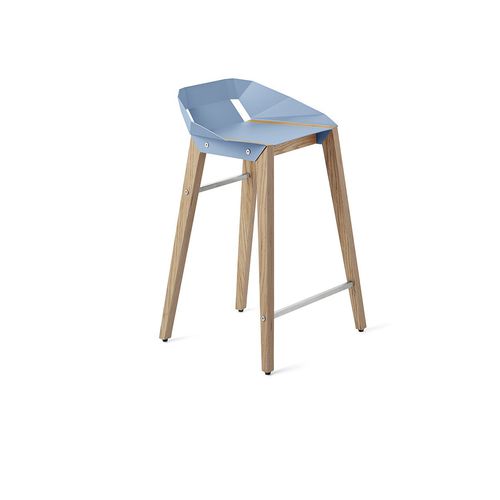 Sedia alta contemporanea - DIAGO - Tabanda - da interno / in alluminio / con supporto in quercia