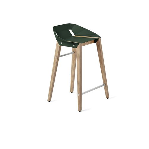 Sedia alta contemporanea - DIAGO - Tabanda - da interno / in alluminio / con supporto in quercia