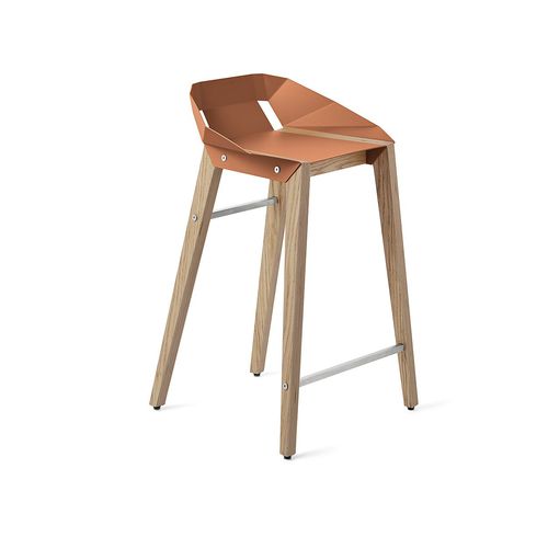 Sedia alta contemporanea - DIAGO - Tabanda - da interno / in alluminio / con supporto in quercia