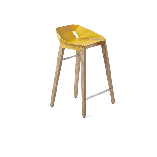 Sedia alta contemporanea - DIAGO - Tabanda - da interno / in alluminio / con supporto in quercia