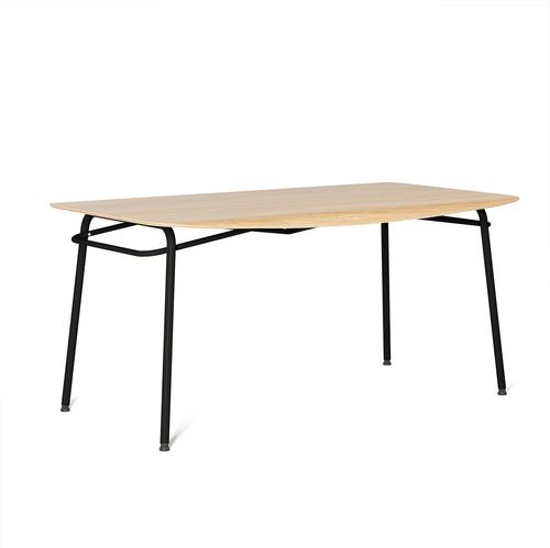 Tavolo da pranzo contemporaneo - TROJ - Tabanda - in rovere / in legno compensato / con supporto in acciaio